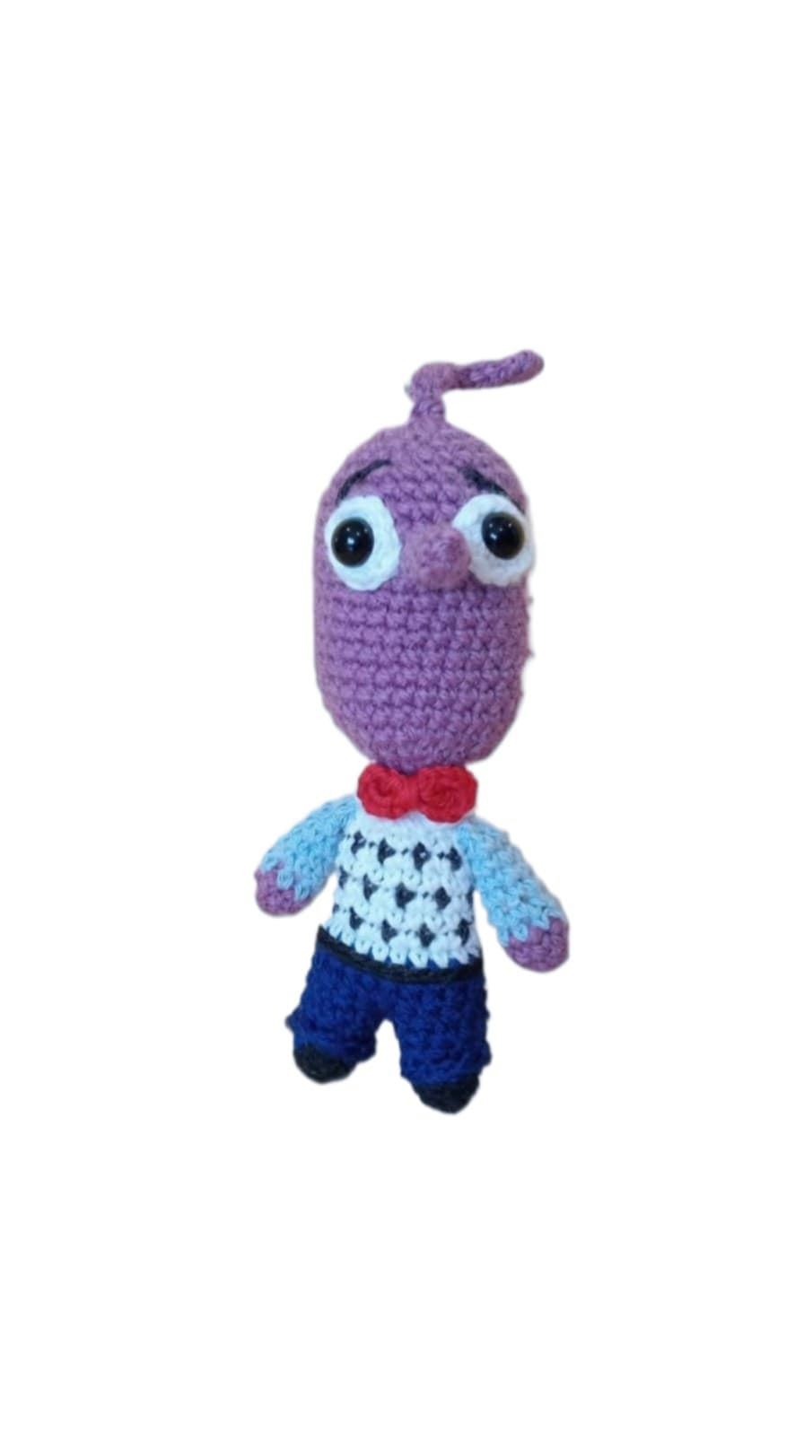Peluche temor miedo inside out del revés emociones hecha a mano a ganchillo (amigurumi). - Imagen 1