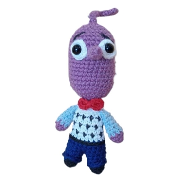 Peluche temor miedo inside out del revés emociones hecha a mano a ganchillo (amigurumi). - Imagen 1