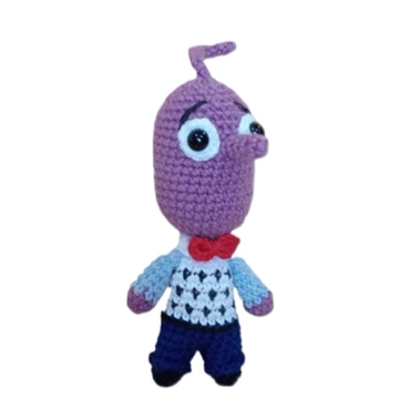 Peluche temor miedo inside out del revés emociones hecha a mano a ganchillo (amigurumi). - Imagen 2