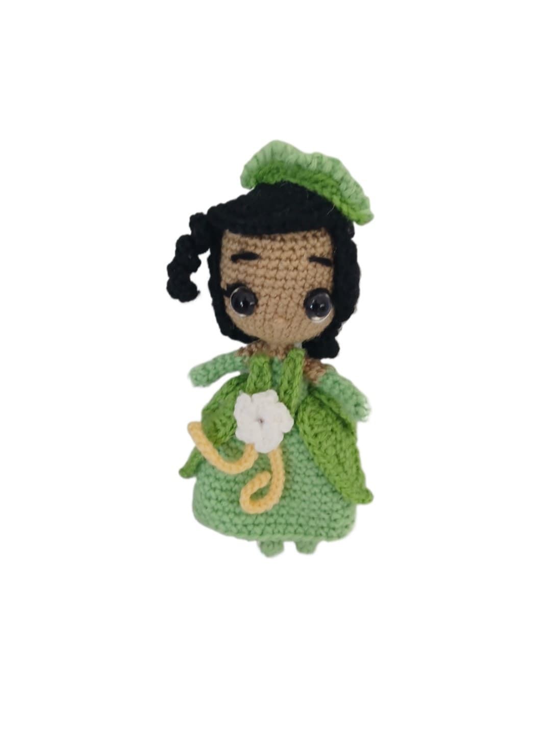 Peluche tiana princesa hecha a mano a ganchillo (amigurumi). - Imagen 1