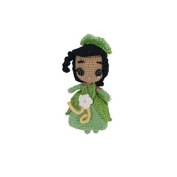 Peluche tiana princesa hecha a mano a ganchillo (amigurumi). - Imagen 1