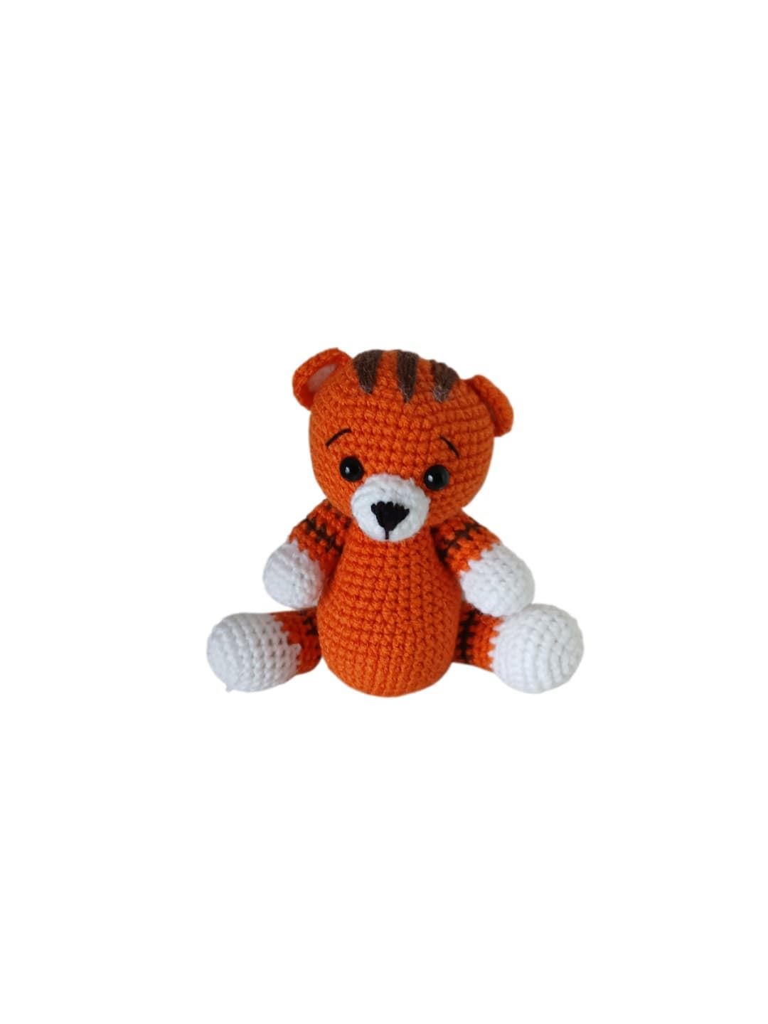 Peluche tigre hecho a mano a ganchillo (amigurumi). - Imagen 1