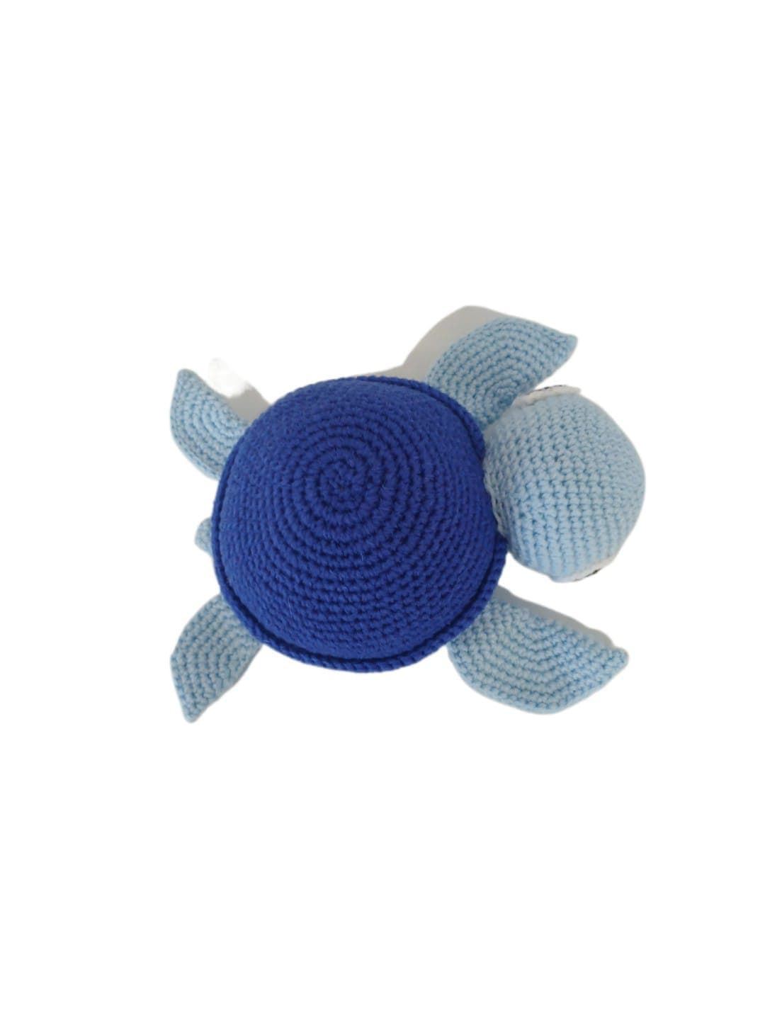 Peluche tortuga marina azul hecho a mano a ganchillo (amigurumi). - Imagen 2