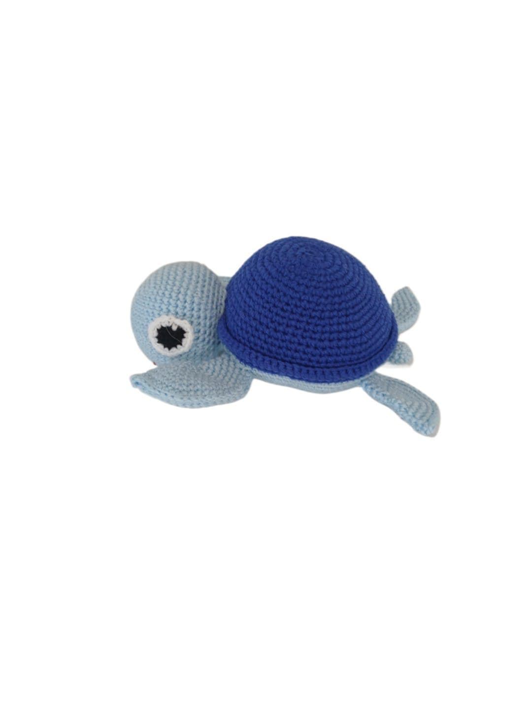 Peluche tortuga marina azul hecho a mano a ganchillo (amigurumi). - Imagen 3