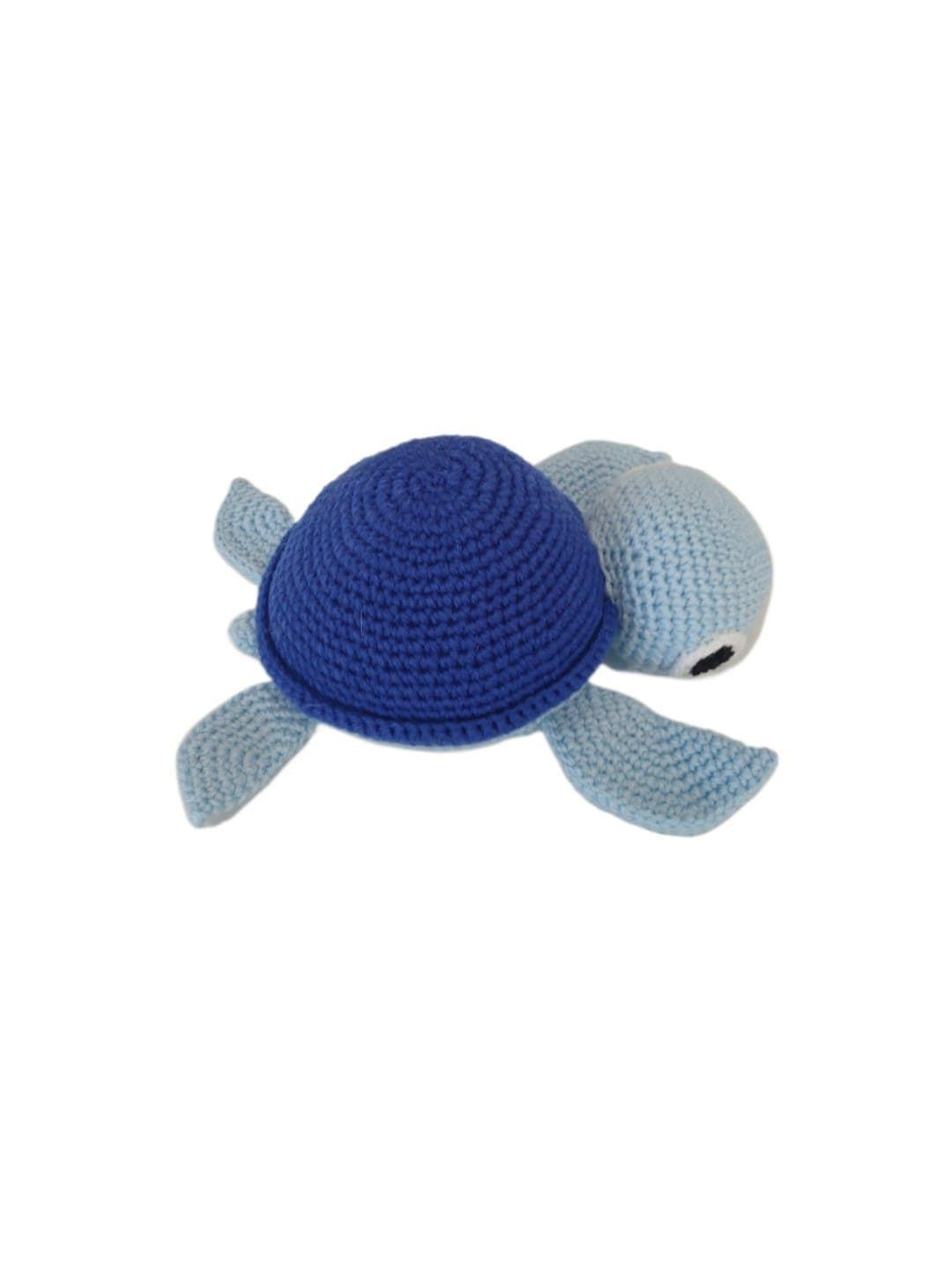 Peluche tortuga marina azul hecho a mano a ganchillo (amigurumi). - Imagen 4