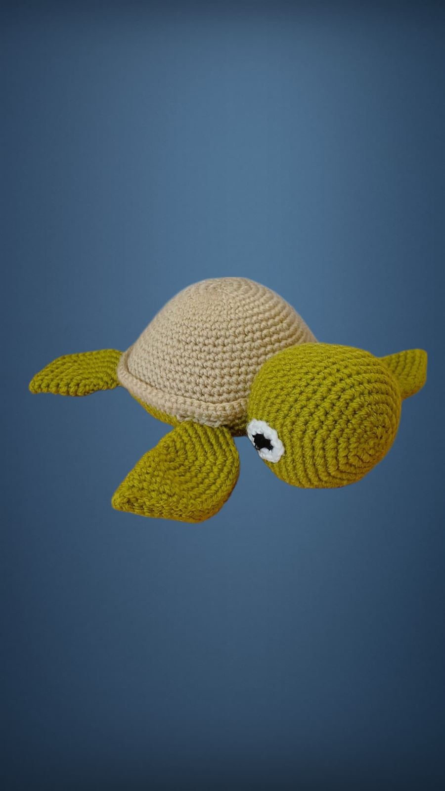 Peluche tortuga marina hecho a mano a ganchillo (amigurumi). - Imagen 1