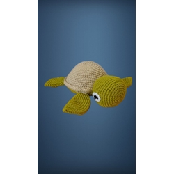 Peluche tortuga marina hecho a mano a ganchillo (amigurumi). - Imagen 1