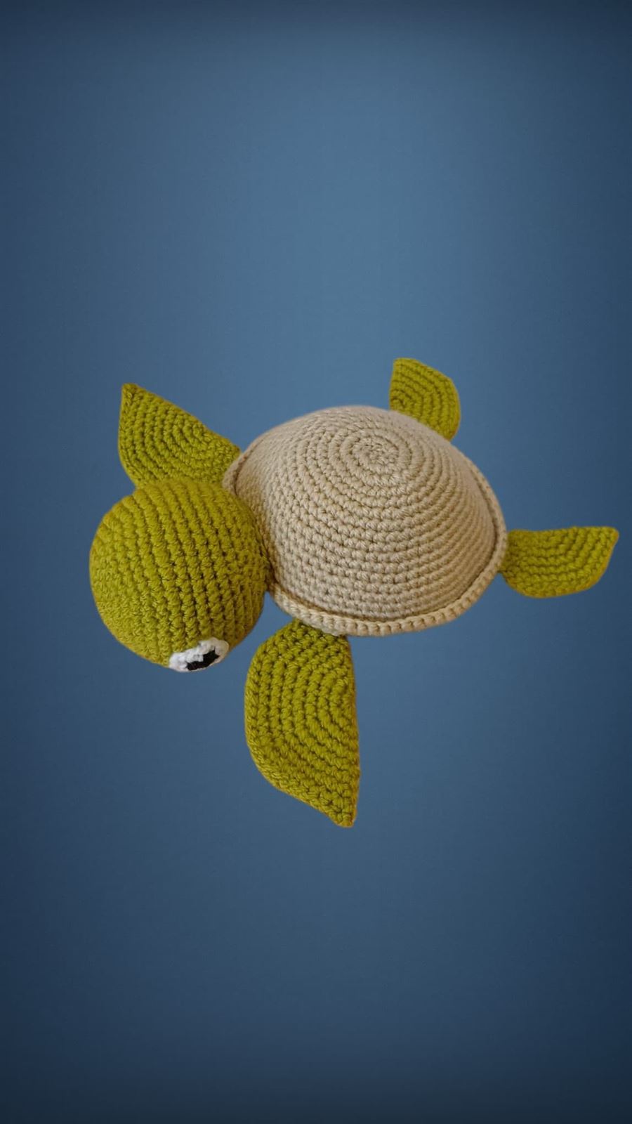 Peluche tortuga marina hecho a mano a ganchillo (amigurumi). - Imagen 4