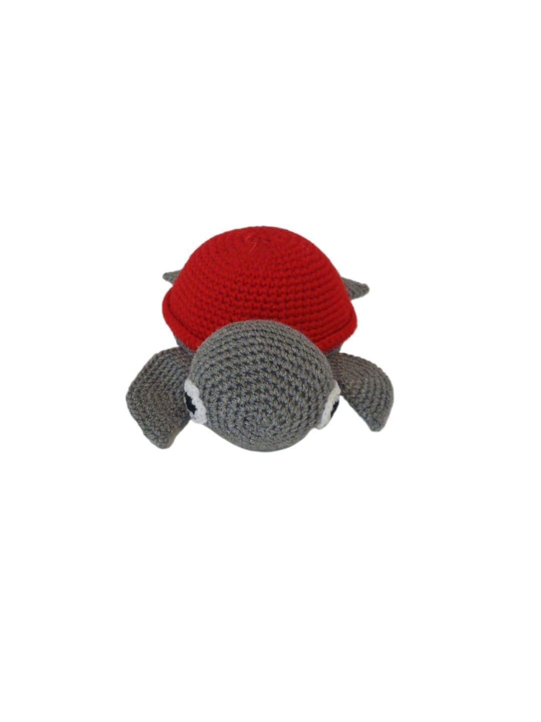 Peluche tortuga marina rojo hecho a mano a ganchillo (amigurumi). - Imagen 1