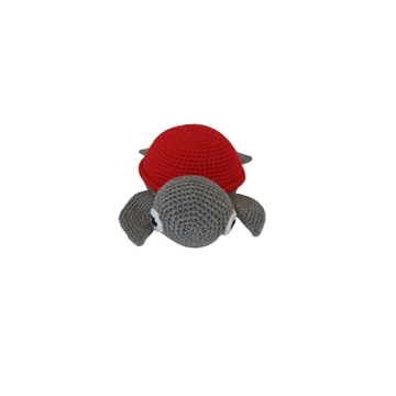 Peluche tortuga marina rojo hecho a mano a ganchillo (amigurumi). - Imagen 1