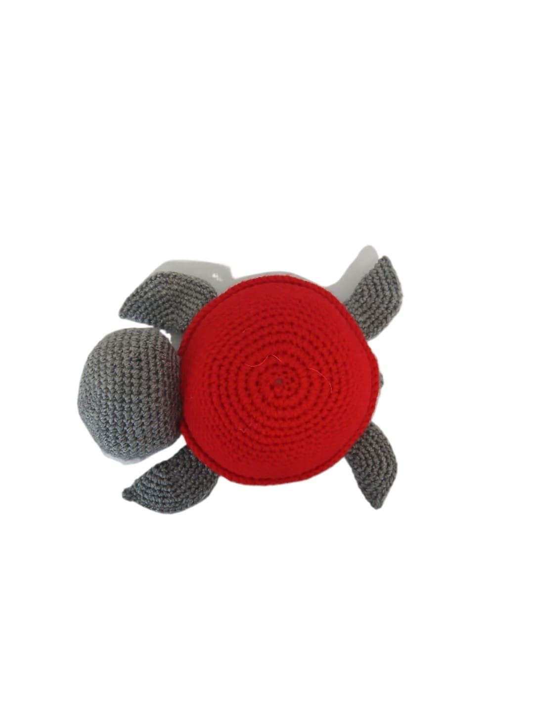 Peluche tortuga marina rojo hecho a mano a ganchillo (amigurumi). - Imagen 2
