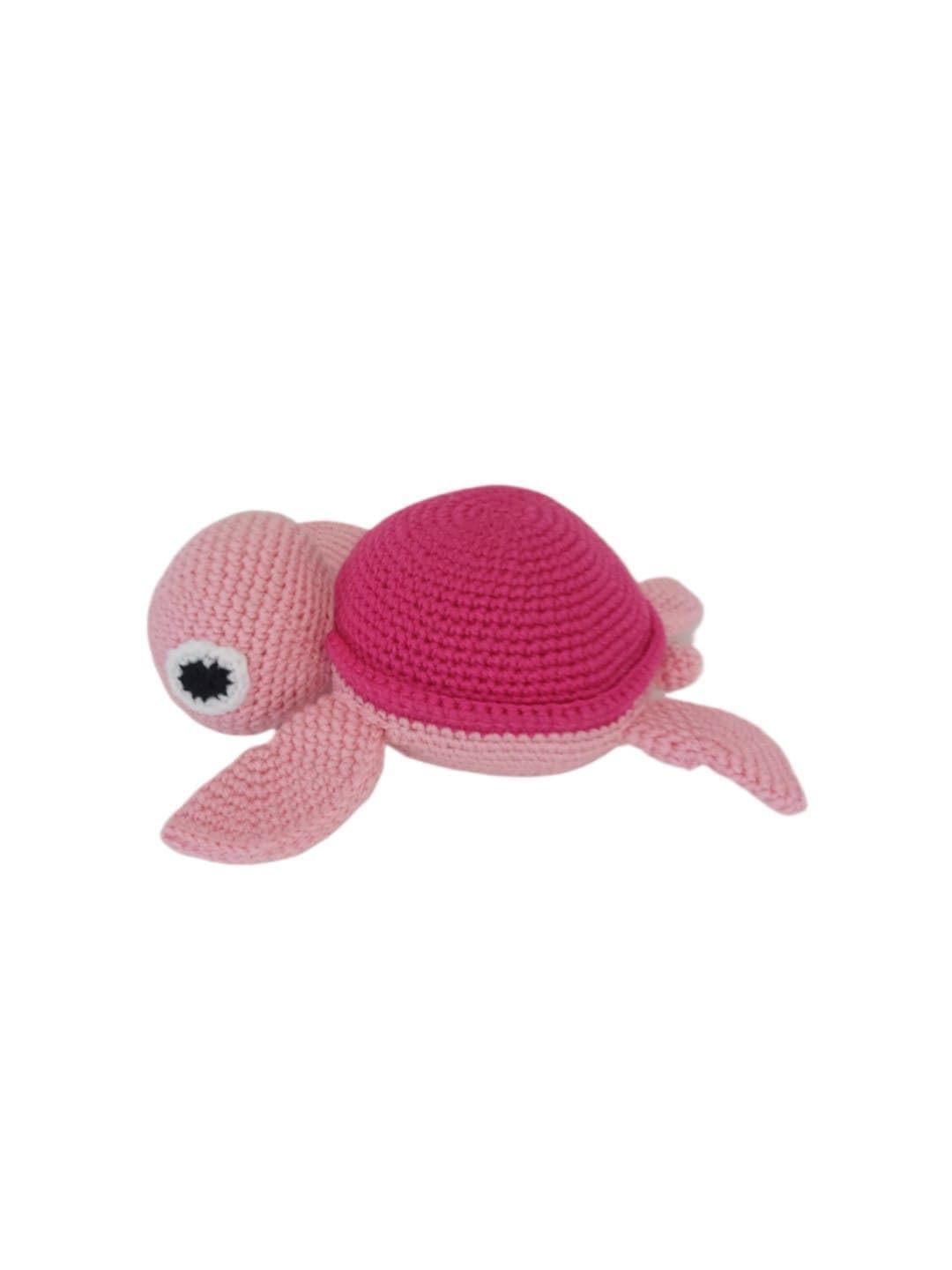 Peluche tortuga marina rosa hecho a mano a ganchillo (amigurumi). - Imagen 1