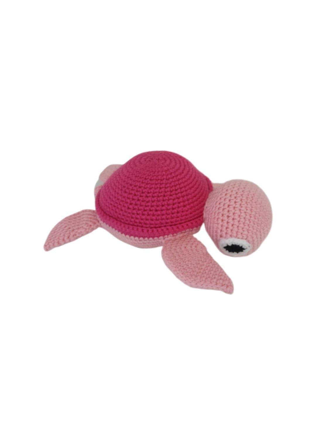 Peluche tortuga marina rosa hecho a mano a ganchillo (amigurumi). - Imagen 2