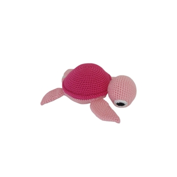 Peluche tortuga marina rosa hecho a mano a ganchillo (amigurumi). - Imagen 2