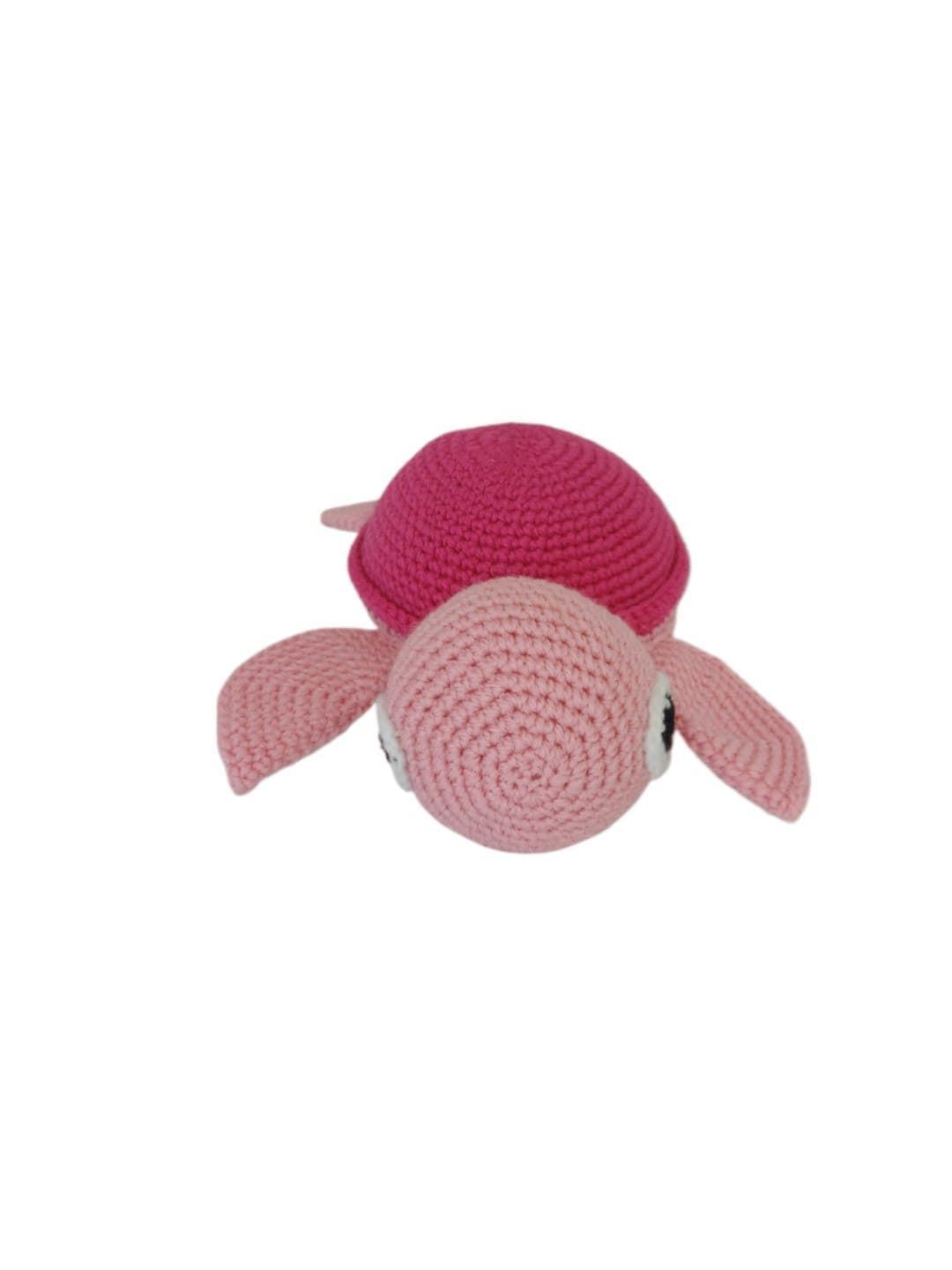 Peluche tortuga marina rosa hecho a mano a ganchillo (amigurumi). - Imagen 3
