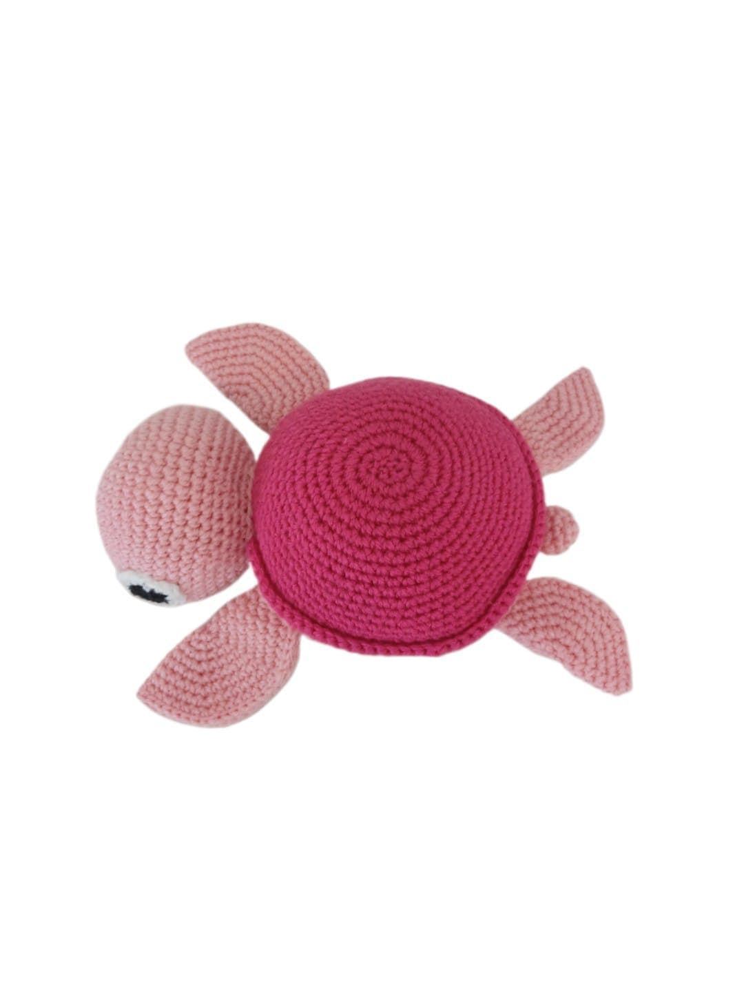 Peluche tortuga marina rosa hecho a mano a ganchillo (amigurumi). - Imagen 4