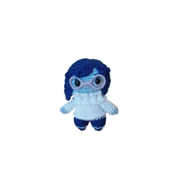 Peluche tristeza inside out del revés emociones hecha a mano a ganchillo (amigurumi). - Imagen 1