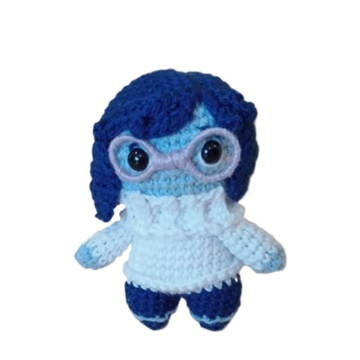 Peluche tristeza inside out del revés emociones hecha a mano a ganchillo (amigurumi). - Imagen 1