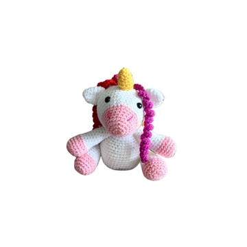 Peluche unicornio hecho a mano a ganchillo (amigurumi). - Imagen 1
