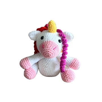 Peluche unicornio hecho a mano a ganchillo (amigurumi). - Imagen 1