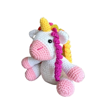 Peluche unicornio hecho a mano a ganchillo (amigurumi). - Imagen 2