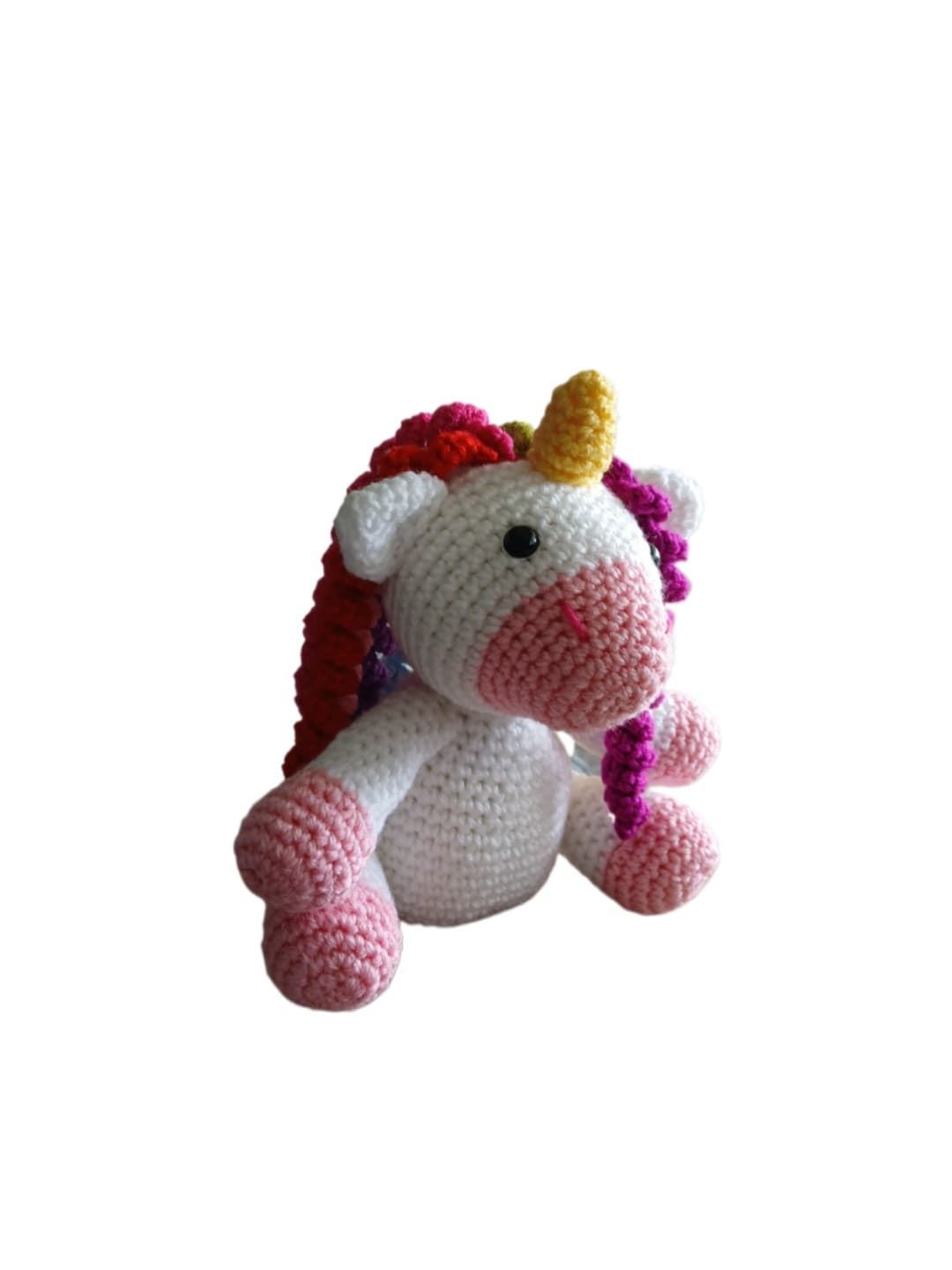 Peluche unicornio hecho a mano a ganchillo (amigurumi). - Imagen 3