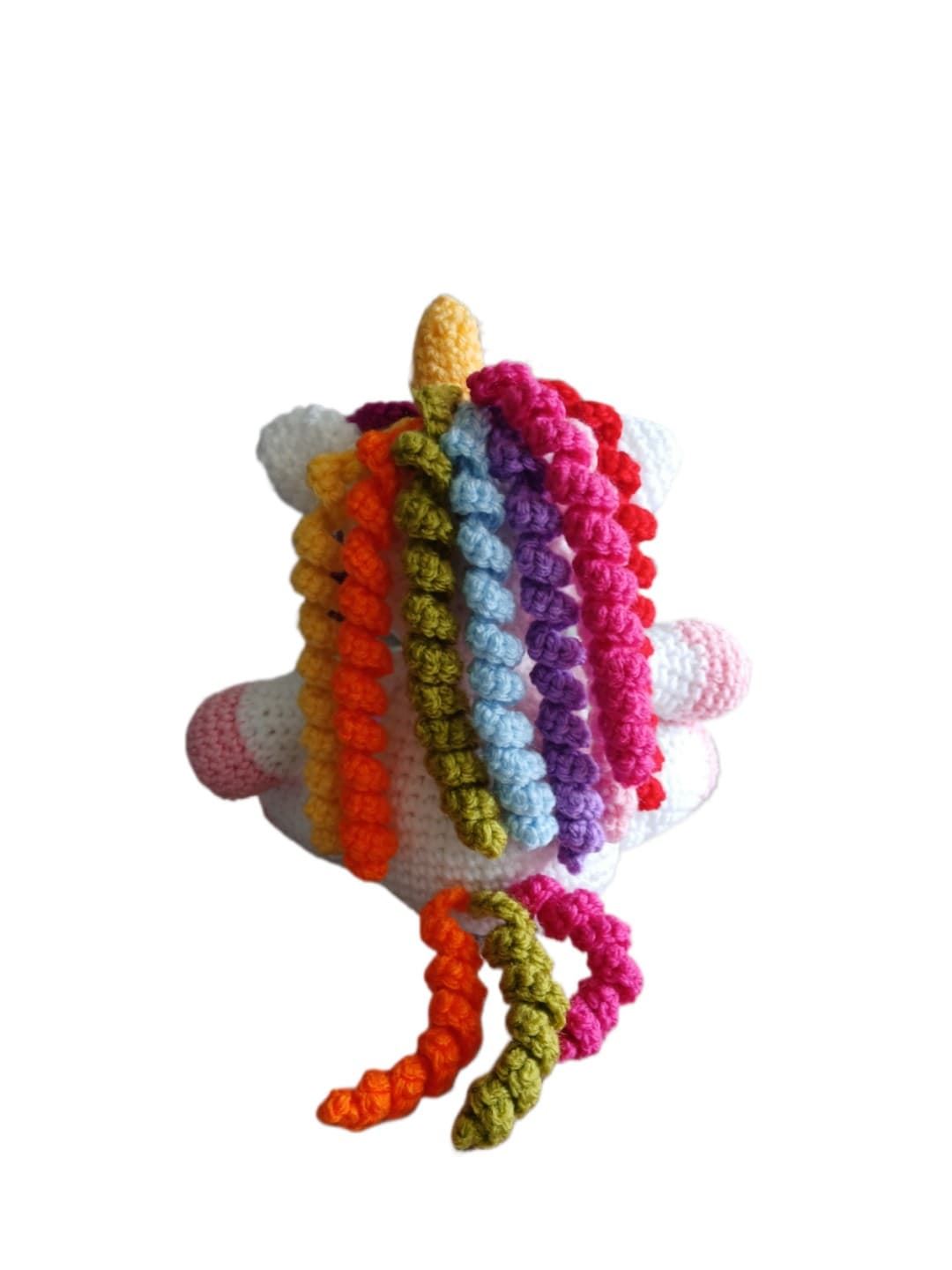 Peluche unicornio hecho a mano a ganchillo (amigurumi). - Imagen 4
