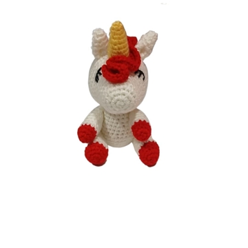 Peluche unicornio hecho a mano a ganchillo (amigurumi). - Imagen 1