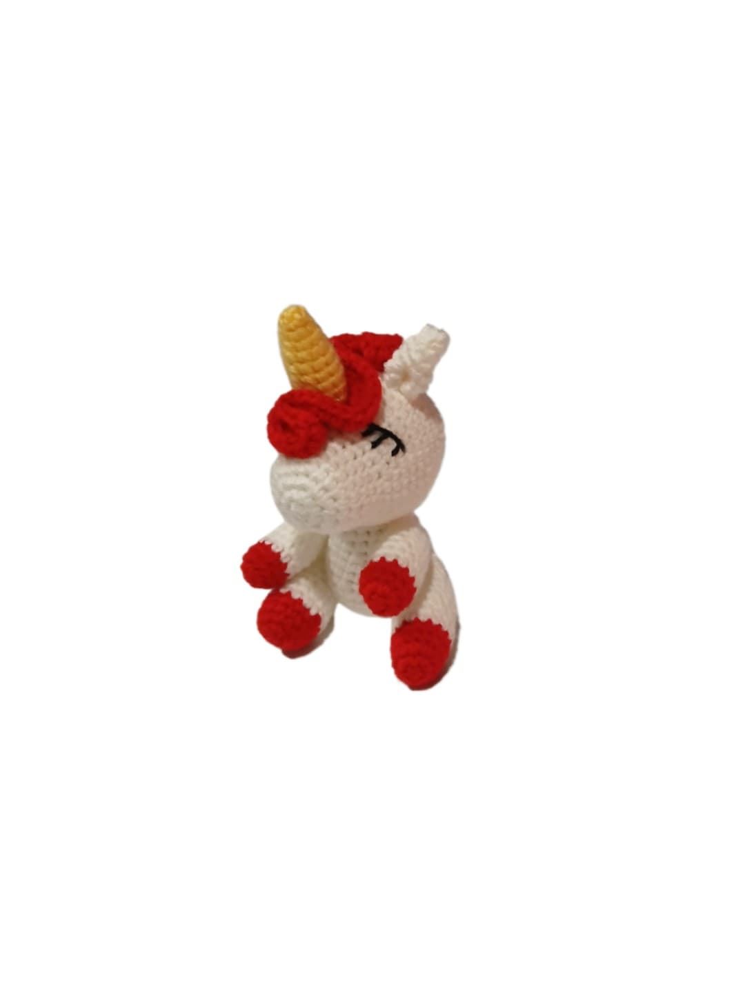 Peluche unicornio hecho a mano a ganchillo (amigurumi). - Imagen 3