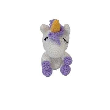 Peluche unicornio hecho a mano a ganchillo (amigurumi). - Imagen 1