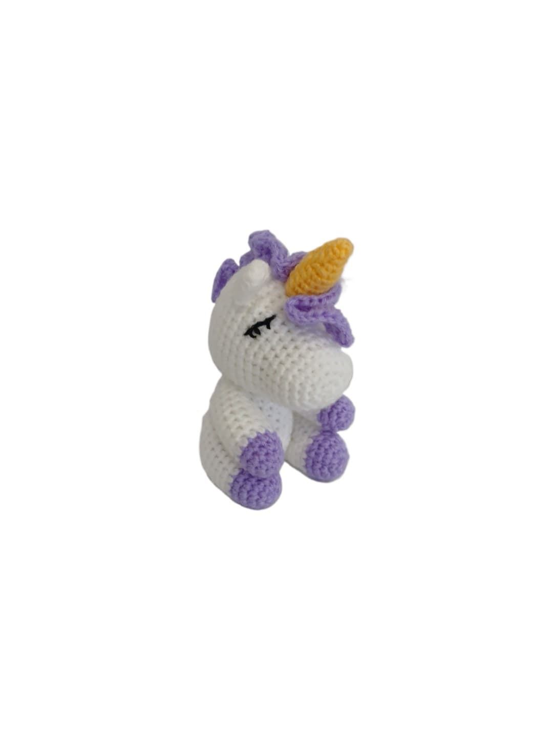 Peluche unicornio hecho a mano a ganchillo (amigurumi). - Imagen 2