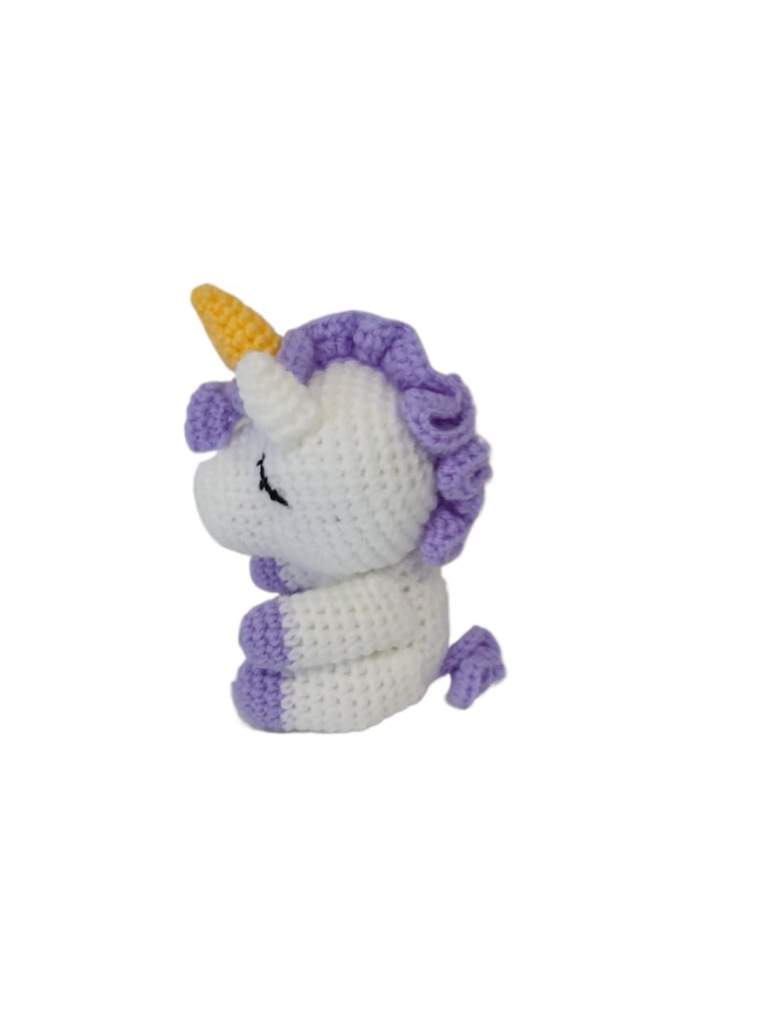 Peluche unicornio hecho a mano a ganchillo (amigurumi). - Imagen 4