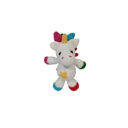 Peluche unicornio hecho a mano a ganchillo (amigurumi). - Imagen 1