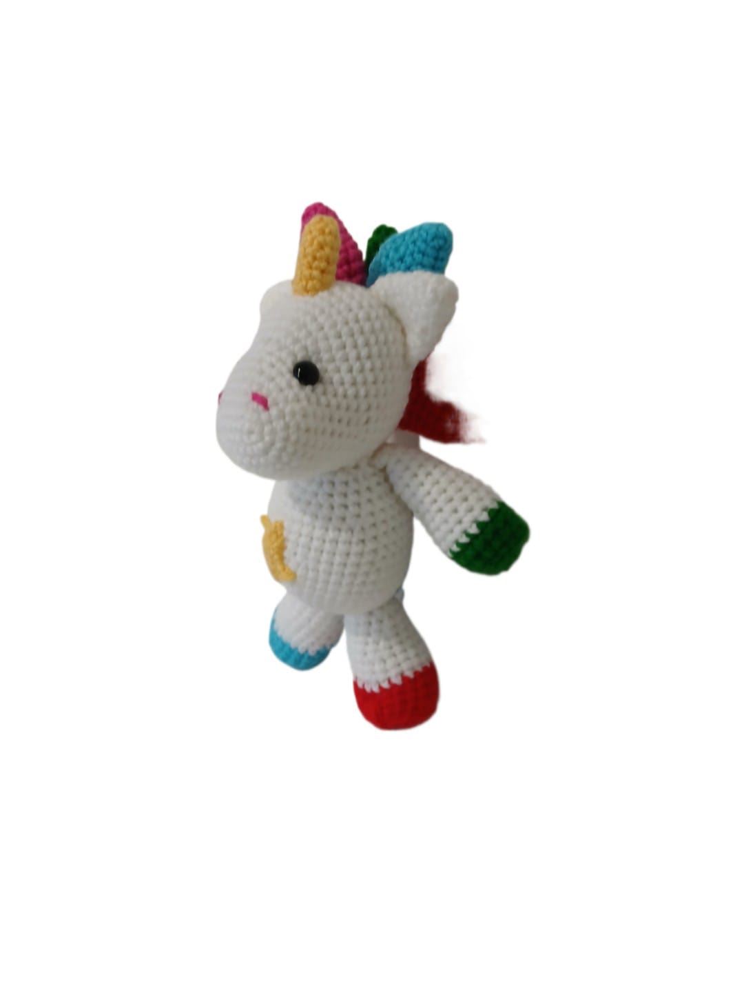 Peluche unicornio hecho a mano a ganchillo (amigurumi). - Imagen 2