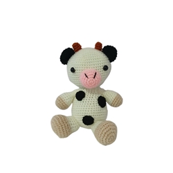 Peluche vaca hecha a mano a ganchillo (amigurumi). - Imagen 1
