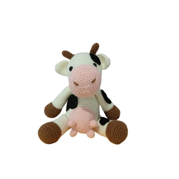 Peluche vaca hecha a mano a ganchillo (amigurumi). - Imagen 1