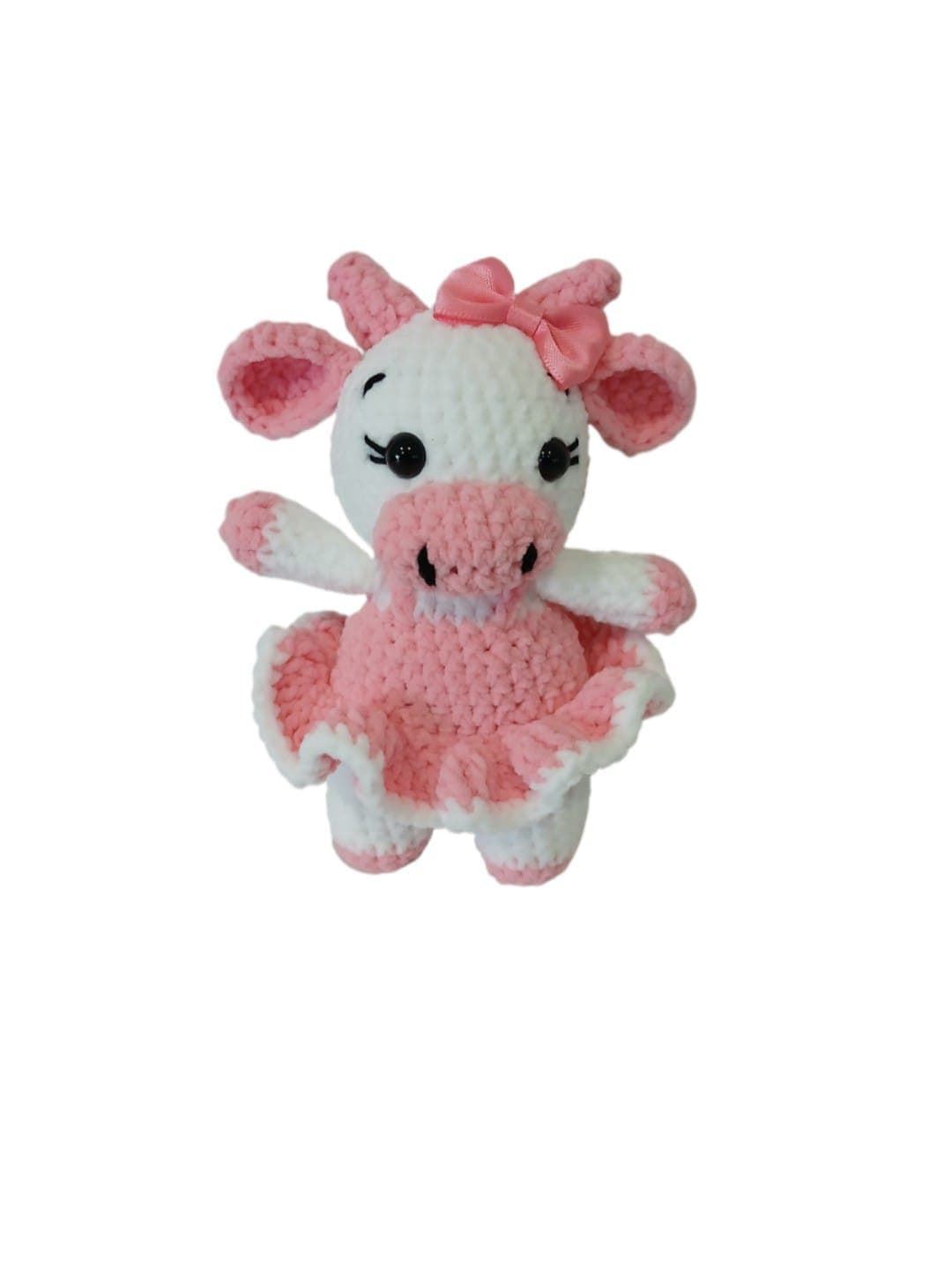 Peluche vaca hecha a mano a ganchillo (amigurumi). - Imagen 1