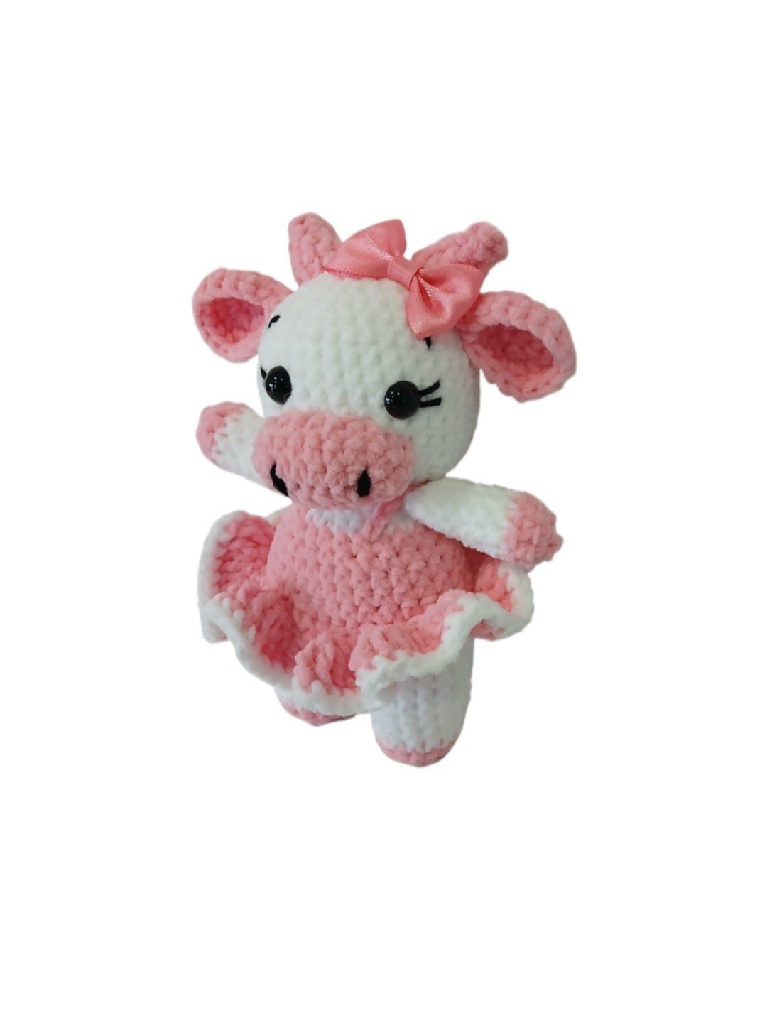 Peluche vaca hecha a mano a ganchillo (amigurumi). - Imagen 2