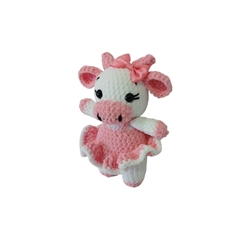 Peluche vaca hecha a mano a ganchillo (amigurumi). - Imagen 2