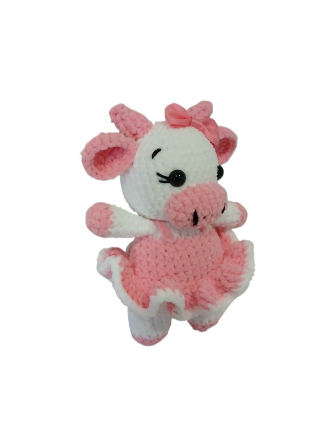 Peluche vaca hecha a mano a ganchillo (amigurumi). - Imagen 3