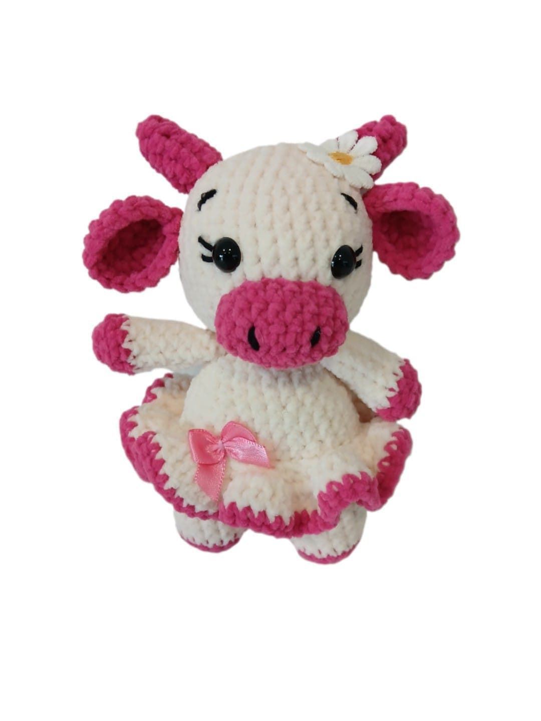 Peluche vaca hecha a mano a ganchillo (amigurumi). - Imagen 1