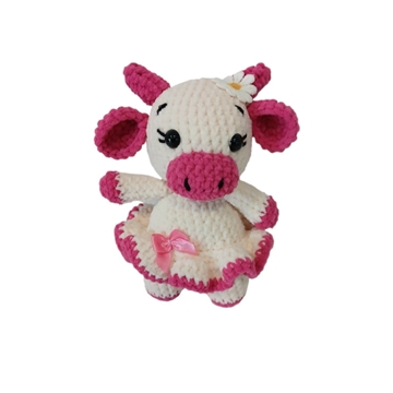 Peluche vaca hecha a mano a ganchillo (amigurumi). - Imagen 1