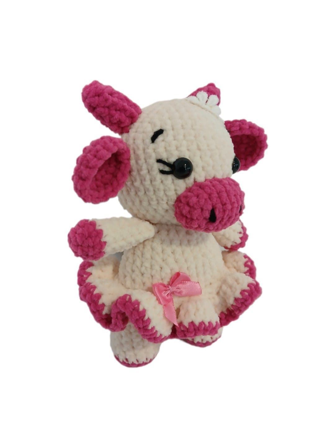 Peluche vaca hecha a mano a ganchillo (amigurumi). - Imagen 3