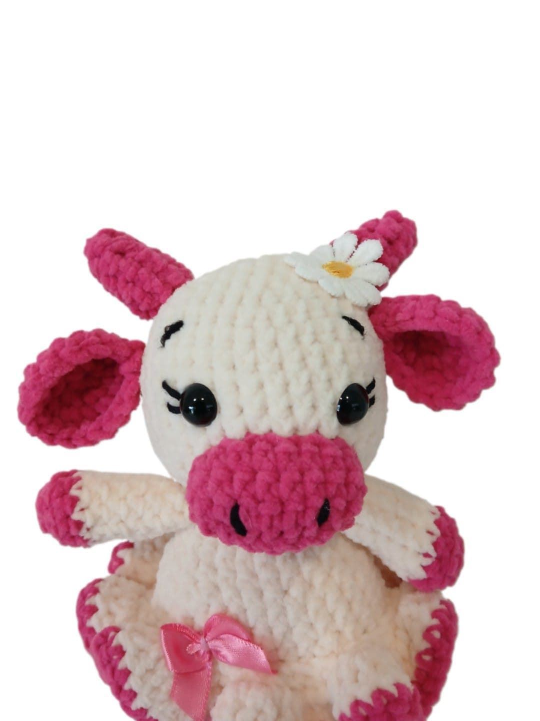 Peluche vaca hecha a mano a ganchillo (amigurumi). - Imagen 4