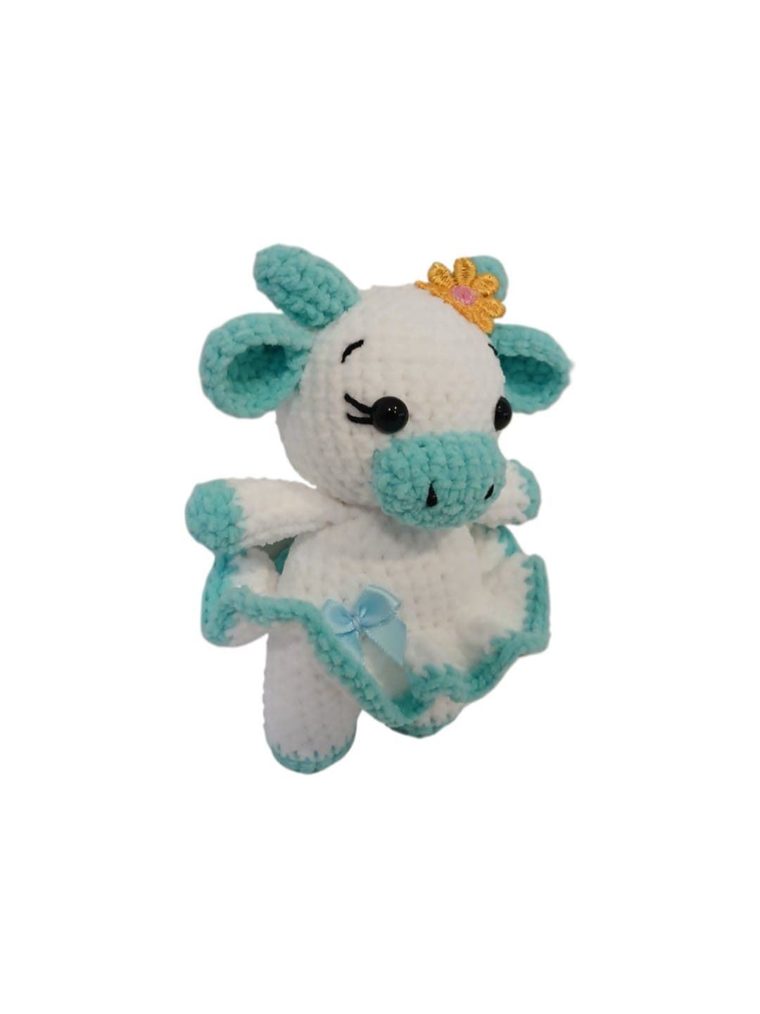 Peluche vaca hecha a mano a ganchillo (amigurumi). - Imagen 2