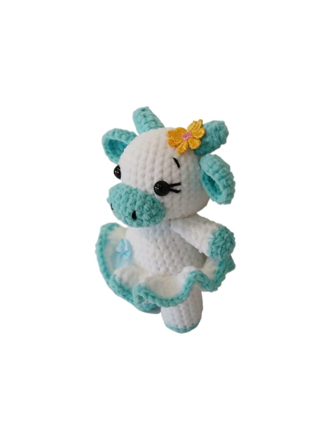 Peluche vaca hecha a mano a ganchillo (amigurumi). - Imagen 3