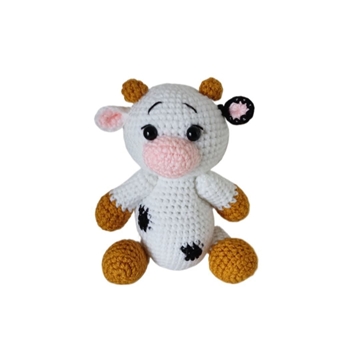 Peluche vaca hecho a mano a ganchillo (amigurumi). - Imagen 1