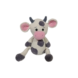 Peluche vaca lana chenille hecha a mano a ganchillo (amigurumi). - Imagen 1