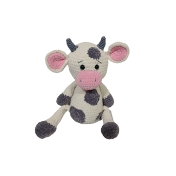 Peluche vaca lana chenille hecha a mano a ganchillo (amigurumi). - Imagen 1
