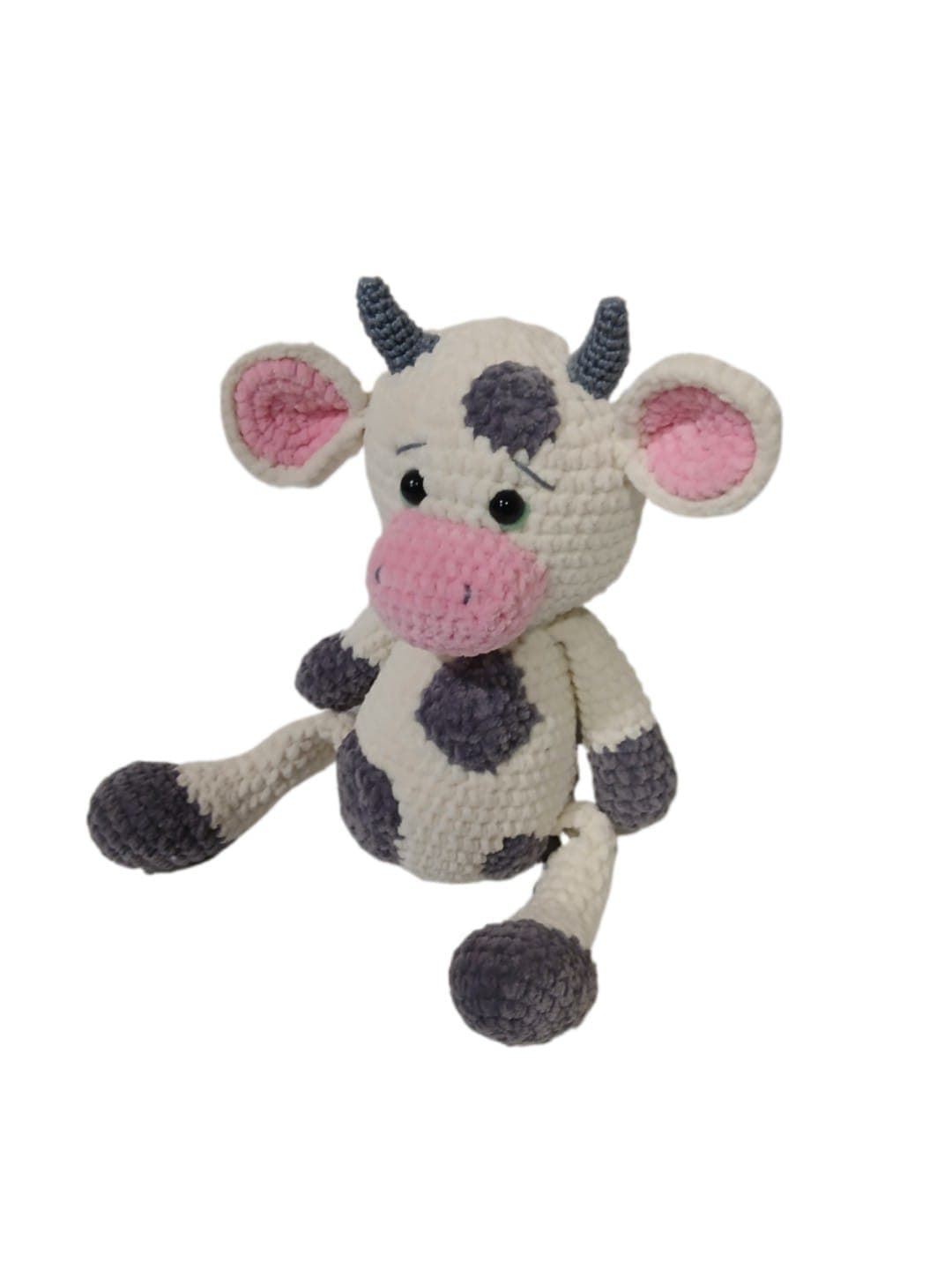 Peluche vaca lana chenille hecha a mano a ganchillo (amigurumi). - Imagen 2